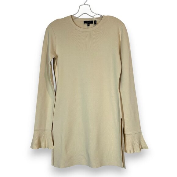 Theory Tunic Top Sweater Ivory Bell Sleeve Minimalist Small - Picture 10 of 10